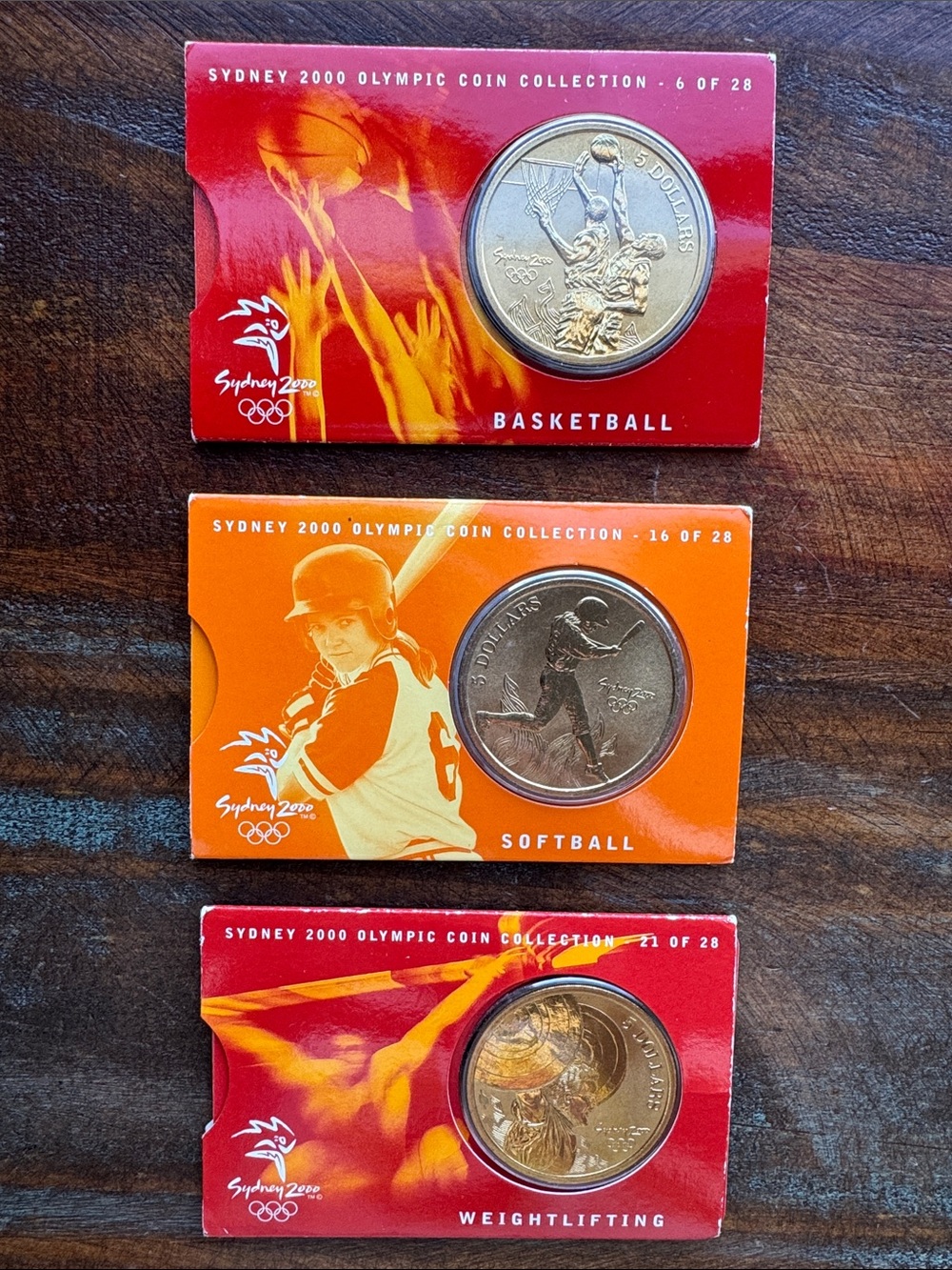 Bundle of 3 Sydney 2000 Olympic Coin Collection 6, 16 & 21